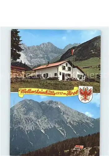 Leutasch Wettersteinhuette Scharnitzspitze Hohe Munde Alpen Wappen Kat. Leutasch Tirol