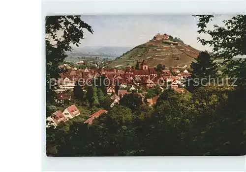 Staufen Breisgau Stadtbild mit Burgruine Kat. Staufen im Breisgau