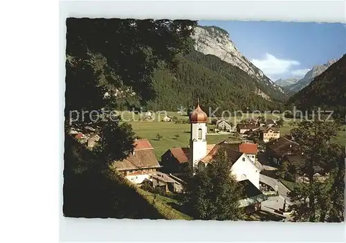 Schnepfau Vorarlberg Ortsansicht mit Kirche Ferienort Bregenzer Wald Alpen Kat. Schnepfau