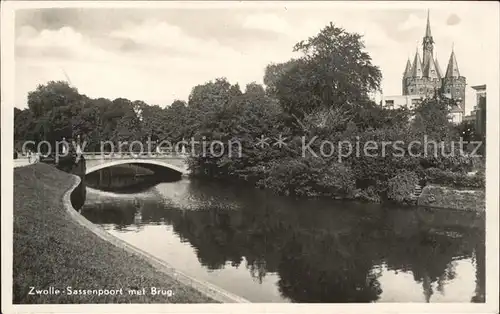 Zwolle Overijssel Sassenpoort Brug Kat. Zwolle