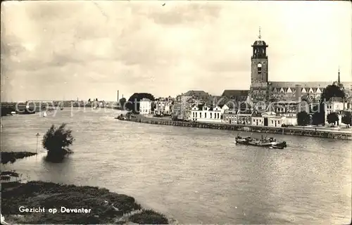 Deventer Gezicht met Kerk Partie am Fluss Kirche Kat. Deventer