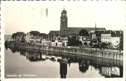 Deventer Gezicht met Kerk Kirche Partie am Fluss Kat. Deventer