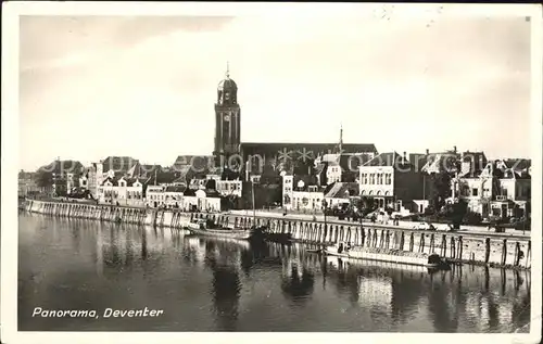 Deventer Panorama Partie am Fluss Kirche Kat. Deventer