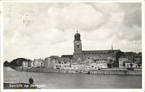 Deventer Gezicht met Kerk Kirche Partie am Fluss Kat. Deventer