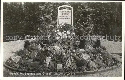 Rhenen Mil. Begraafplaats Grebbe Monument 22 R I Denkmal Kat. Rhenen