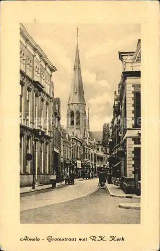 Almelo Grotestraat met RK Kerk Kirche Kat. Almelo