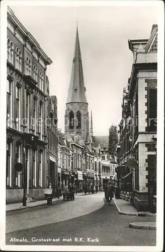 Almelo Grotestraat met RK Kerk Kirche Kat. Almelo