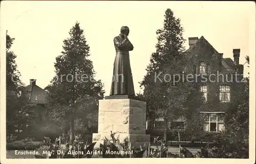 Enschede Mgr. Dr. Alfons Ariens Monument Denkmal Kat. Enschede