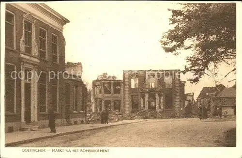 Doetinchem Markt na het Bomardement Kat. Doetinchem