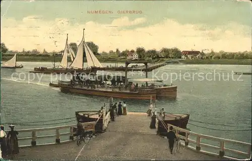 Nijmegen Gierbrug Faehre Segelboot Kat. Nimwegen Nijmegen