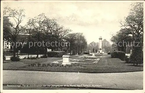 Nijmegen Nassausingel standbeelden vier jaargetijden Marie Adolf Fontein Kat. Nimwegen Nijmegen