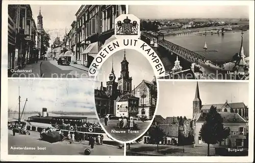 Kampen Niederlande Oudestraat Ijselbrug Amsterdamse boot Burgwal Nieuwe Toren / Kampen /