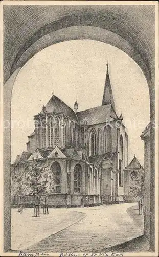 Kampen Niederlande Boven of St Nicolaaskerk Kirche Zeichnung Kuenstlerkarte / Kampen /