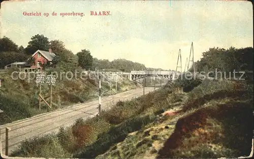 Baarn Gezicht op de spoor brug Eisenbahn Bruecke Kat. Baarn