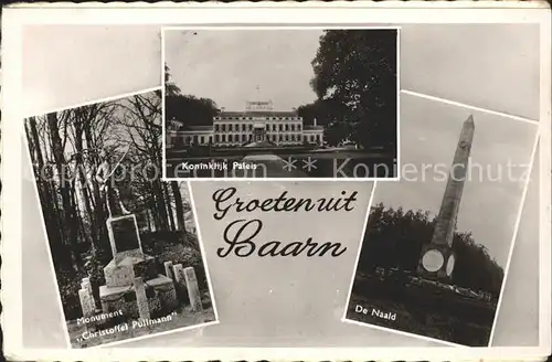 Baarn Monument Christoffel Pullmann Koninklijk Paleis De Naald Kat. Baarn