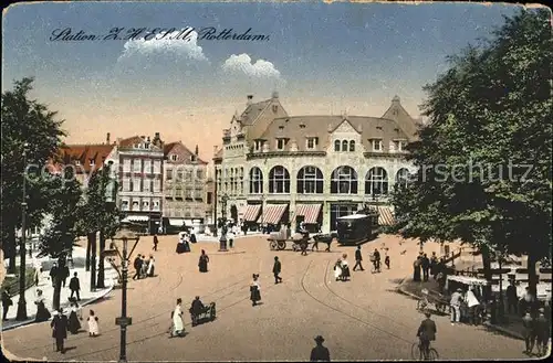 Rotterdam Station Pferdekutsche Strassenbahn Kat. Rotterdam