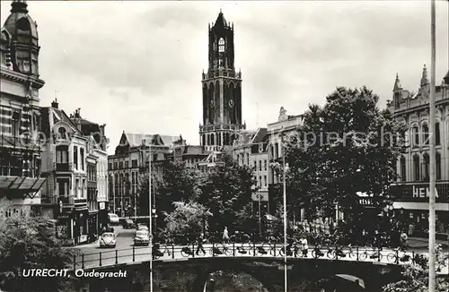 Utrecht Oudegracht Kirchturm Kat. Utrecht