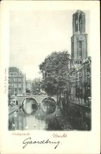 Utrecht Oudegracht Kirchturm Kat. Utrecht