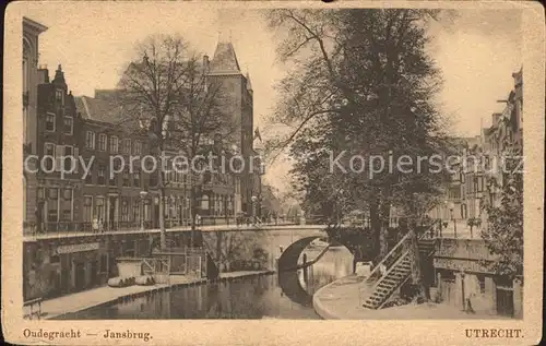 Utrecht Oudegracht Jansbrug Bruecke Kanal Kat. Utrecht