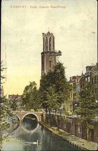 Utrecht Oude Gracht Gaardbrug Domtoren Kat. Utrecht