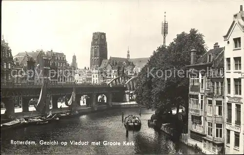Rotterdam Viaduct met Groote Kerk Kat. Rotterdam