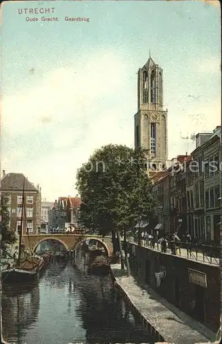 Utrecht Oude Gracht Gaardbrug Domtoren Kat. Utrecht