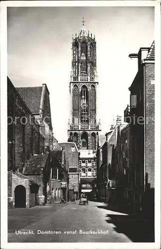 Utrecht Domtoren vanaf Buurkerkhof Kat. Utrecht