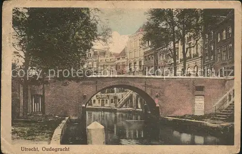 Utrecht Oudegracht Kanal Bruecke Kat. Utrecht