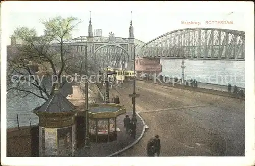 Rotterdam Maasbrug Bruecke Pavillon Strassenbahn Kat. Rotterdam