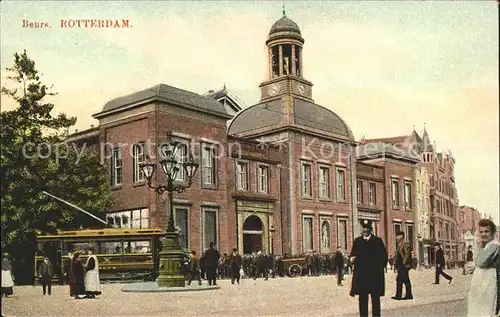 Rotterdam Beurs Boerse Gebaeude Strassenbahn Kat. Rotterdam