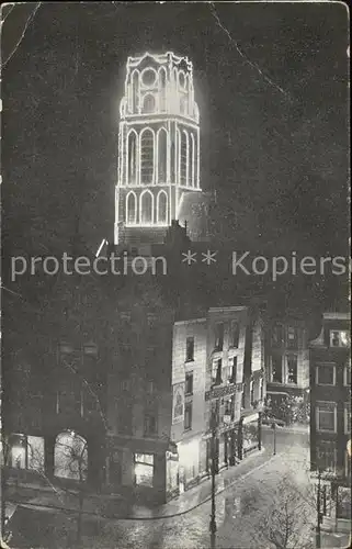 Rotterdam St Laurenstoren Kirche beleuchtet Kat. Rotterdam