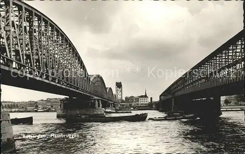 Rotterdam Maasbruggen Bruecke Schlepper Kahn Kat. Rotterdam