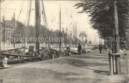 Rotterdam Wijnhaven met Regentessebrug Bruecke Schiff Kat. Rotterdam