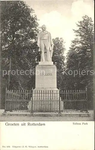 Rotterdam Tollens Park Denkmal Statue Kat. Rotterdam