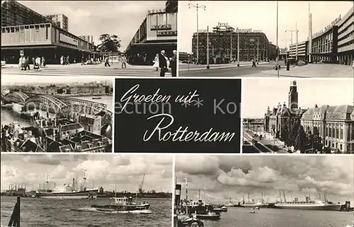 Rotterdam Teilansichten Bruecke Hafen Schiffe Dampfer Schlepper Kat. Rotterdam