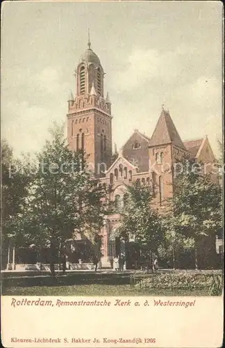 Rotterdam Remonstrantsche Kerk Westersingel Kirche Kat. Rotterdam