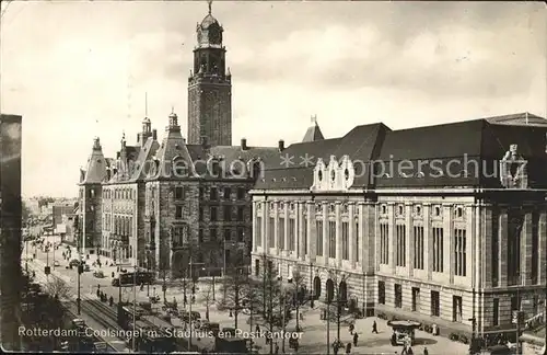 Rotterdam Coolsingel met Stadhuis en Postkantoor Kat. Rotterdam