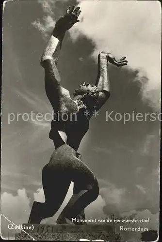 Rotterdam Monument van de verwoeste stad Denkmal Kat. Rotterdam