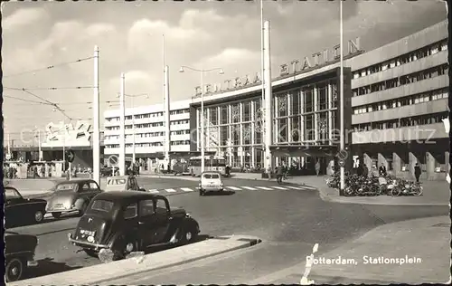 Rotterdam Stationsplein Bahnhofsplatz Kat. Rotterdam