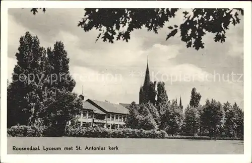 Roosendaal Lyceum met St Antonius Kerk Kat. Roosendaal