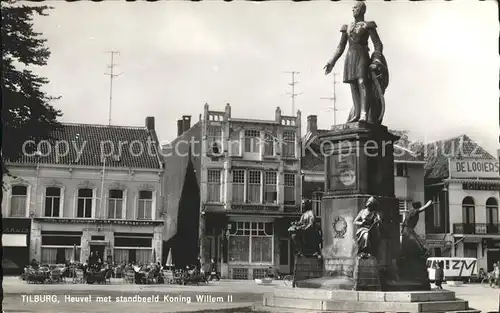 Tilburg Heuvel met Standbeeld Koning Willem II Kat. Tilburg