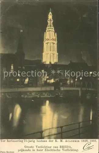 Breda Noord Brabant Kerk beleuchtet Kat. Breda