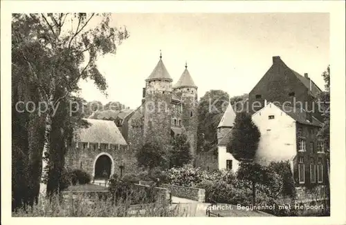 Maastricht Begijnenhof met Helpoort Kat. Maastricht