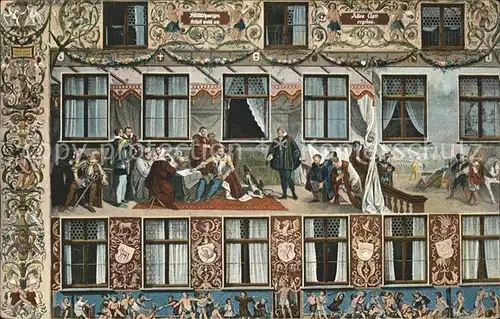 Augsburg Freske am fuerstlichen Fuggerhaus Kat. Augsburg