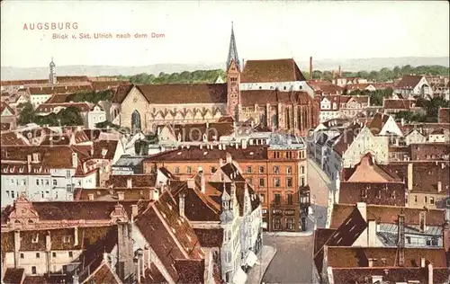 Augsburg Blick von St Ulrich nach dem Dom Kat. Augsburg