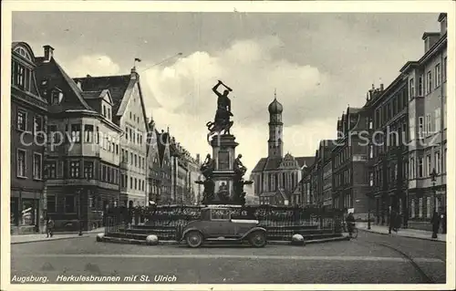 Augsburg Herkulesbrunnen mit St. Ulrich Kat. Augsburg
