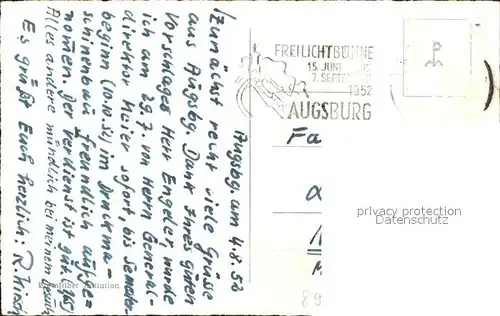 Augsburg Freilichtbuehne mit Rotem Tor Bromsilber Imitation Kat. Augsburg