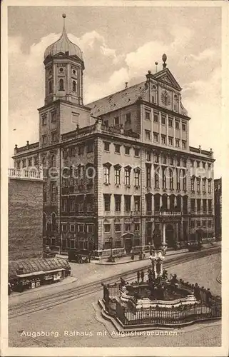 Augsburg Rathaus mit Augustusbrunnen Kat. Augsburg