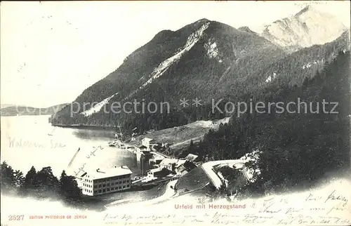 Urfeld Oberbayern Panorama mit Herzogstand Deutsche Reichspost Kat. Kochel a.See