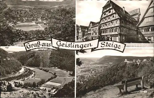 Geislingen Steige Panorama Ruhebank Altstadt Kat. Geislingen an der Steige